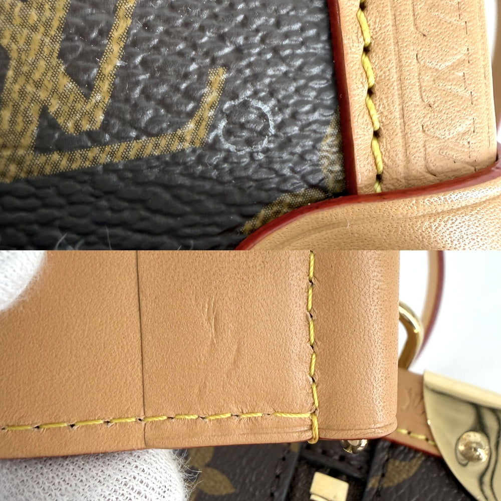 LOUIS VUITTON ルイヴィトン 2WAY モノグラム サイドトランクPM ミニハンドバッグ ショルダーバッグ M46815 モノグラムキャンバス ブラウン 茶 ゴールド金具 レディース【中古品】