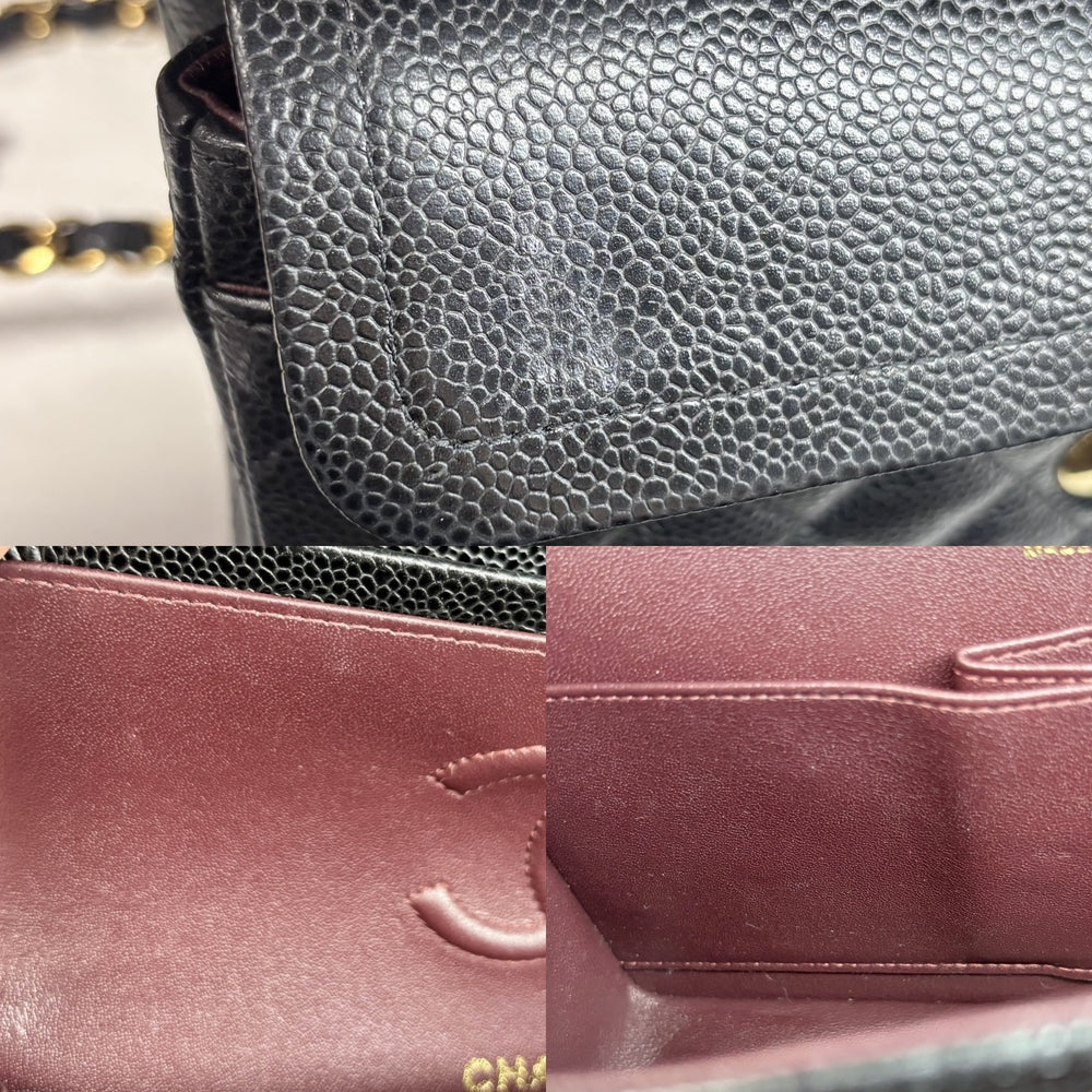 CHANEL シャネル ショルダーバッグ マトラッセ23 ダブルチェーン ダブルフラップ ココマーク ターンロック キャビアスキン ブラック 黒 ゴールド金具 レディース【中古品】