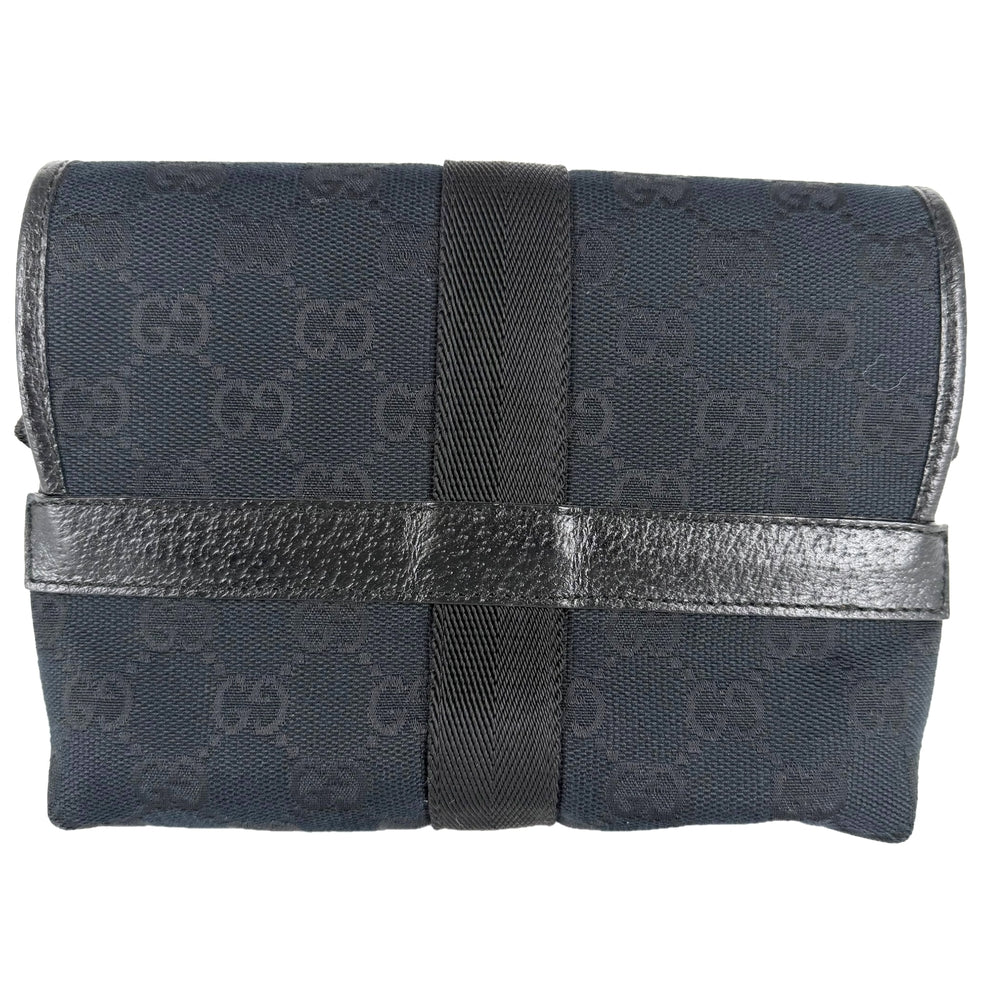 GUCCI グッチ ウエストバッグ ボディバッグ 131236 GGキャンバス ブラック 黒 シルバー金具 メンズ【中古品】