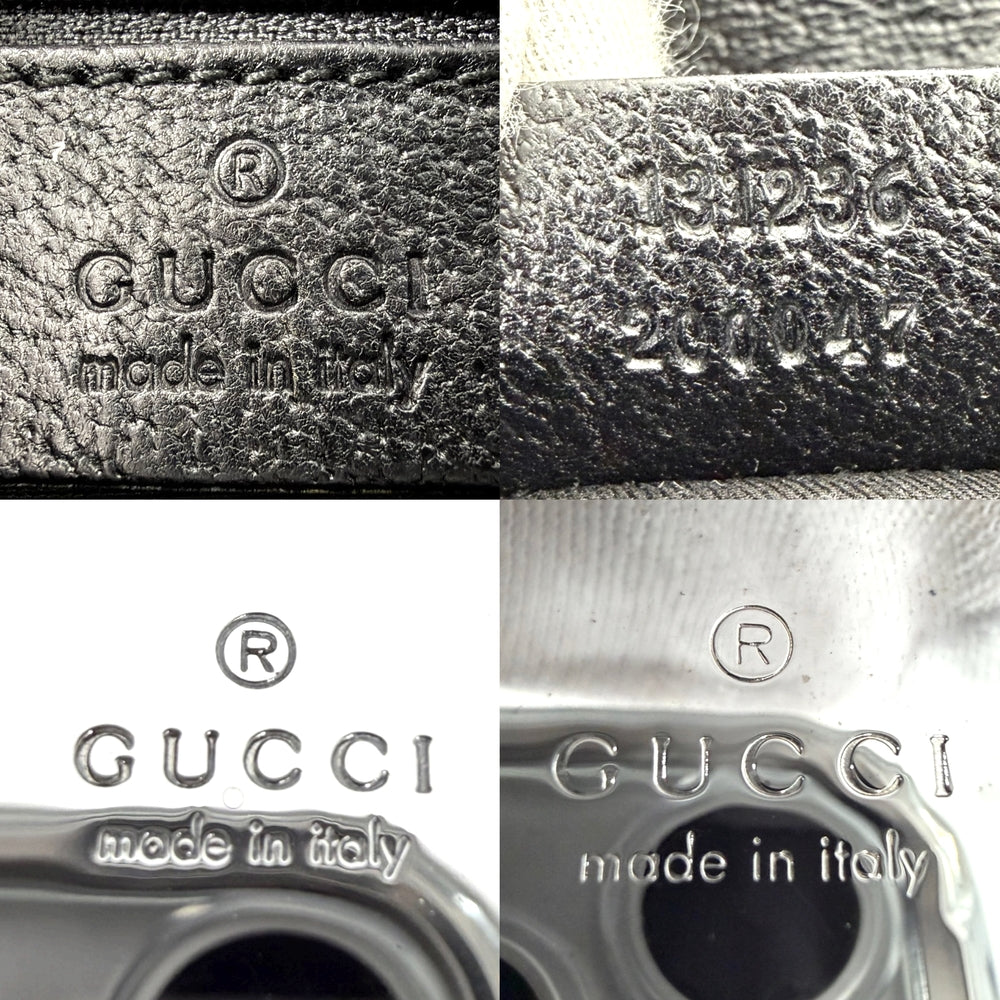 GUCCI グッチ ウエストバッグ ボディバッグ 131236 GGキャンバス ブラック 黒 シルバー金具 メンズ【中古品】