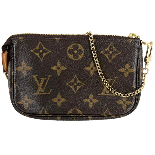 LOUIS VUITTON ルイヴィトン ハンドバッグ ミニポシェットアクセソワール アクセサリーポーチ MiniPochette Accessoires M58009 モノグラムキャンバス ブラウン 茶 ゴールド金具 レディース【中古品】