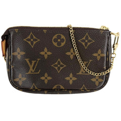 LOUIS VUITTON ルイヴィトン ハンドバッグ ミニポシェットアクセソワール アクセサリーポーチ MiniPochette Accessoires M58009 モノグラムキャンバス ブラウン 茶 ゴールド金具 レディース【中古品】