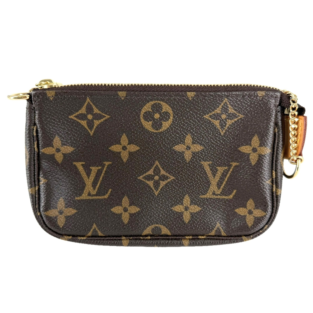LOUIS VUITTON ルイヴィトン ハンドバッグ ミニポシェットアクセソワール アクセサリーポーチ MiniPochette Accessoires M58009 モノグラムキャンバス ブラウン 茶 ゴールド金具 レディース【中古品】