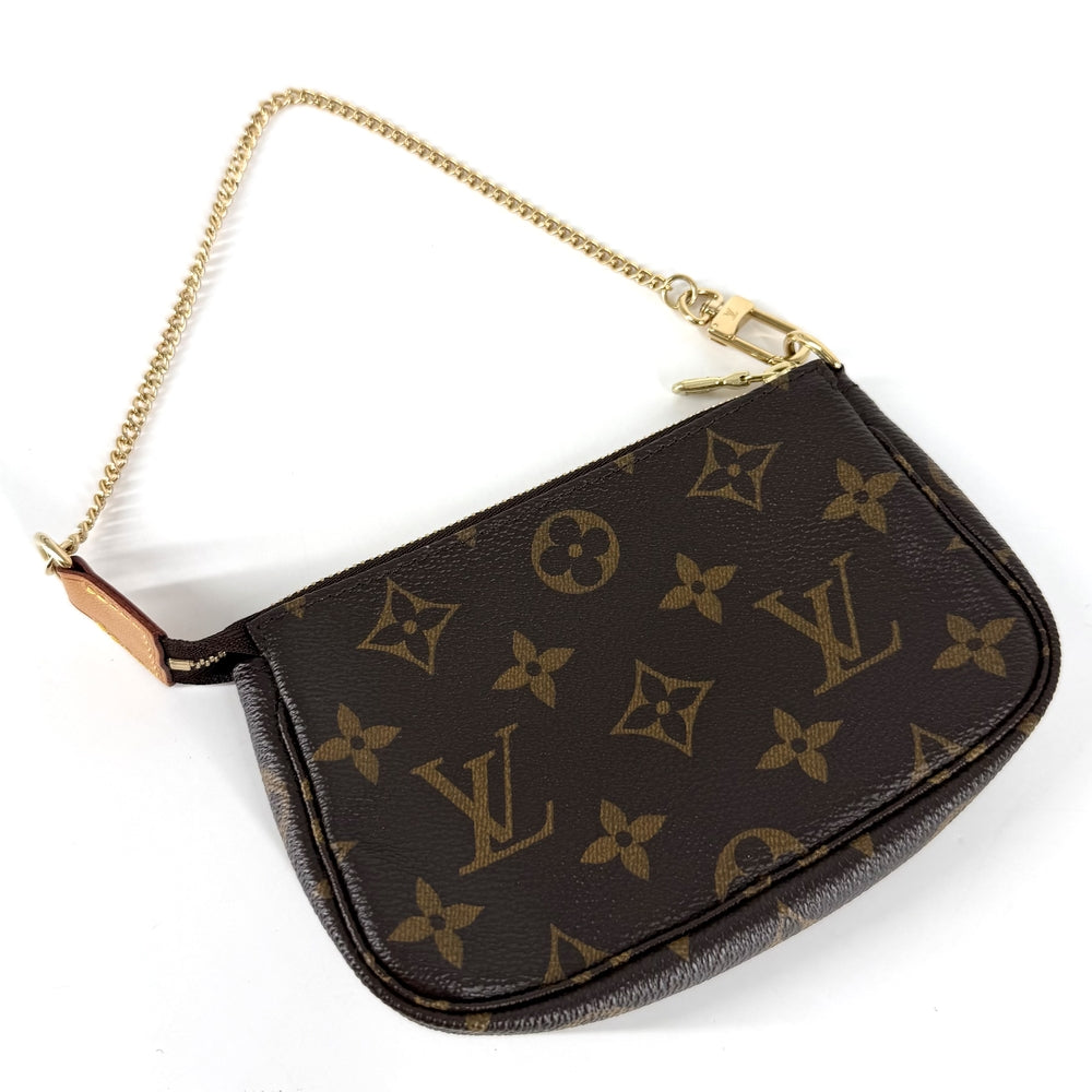 LOUIS VUITTON ルイヴィトン ハンドバッグ ミニポシェットアクセソワール アクセサリーポーチ MiniPochette Accessoires M58009 モノグラムキャンバス ブラウン 茶 ゴールド金具 レディース【中古品】