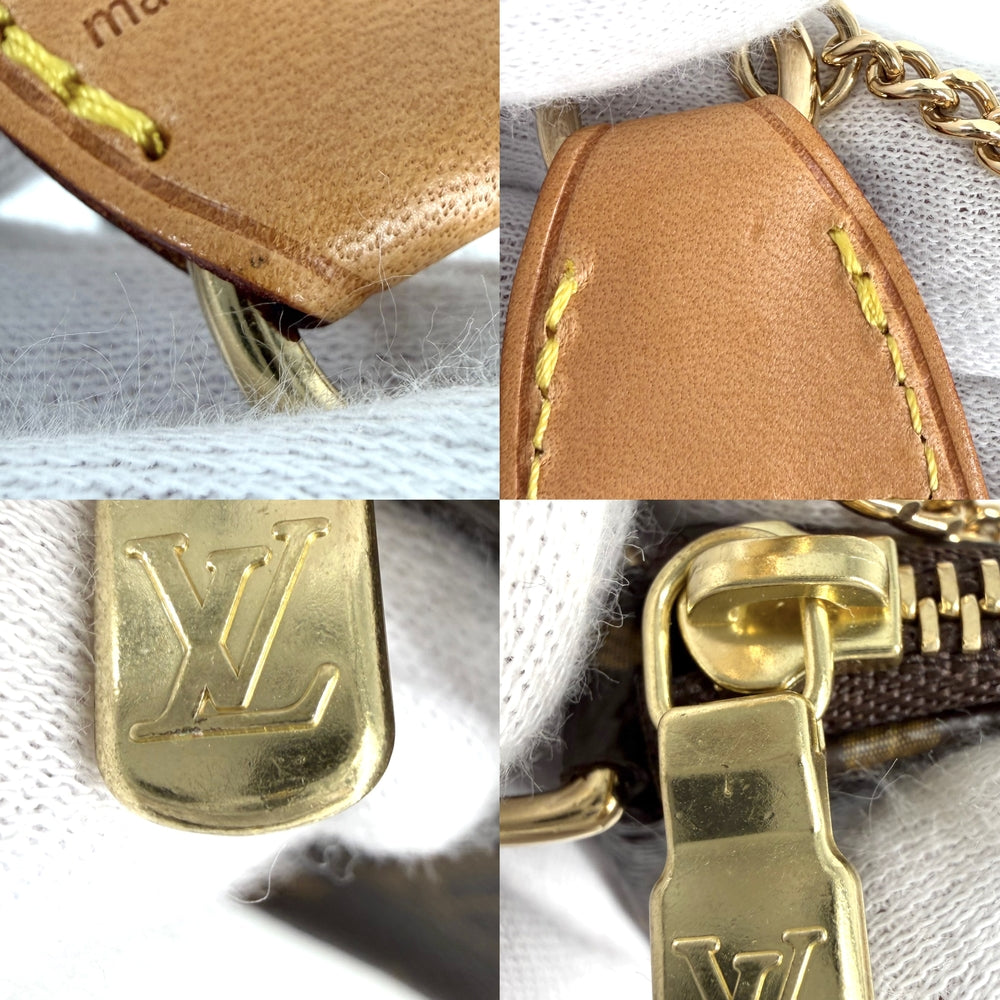 LOUIS VUITTON ルイヴィトン ハンドバッグ ミニポシェットアクセソワール アクセサリーポーチ MiniPochette Accessoires M58009 モノグラムキャンバス ブラウン 茶 ゴールド金具 レディース【中古品】