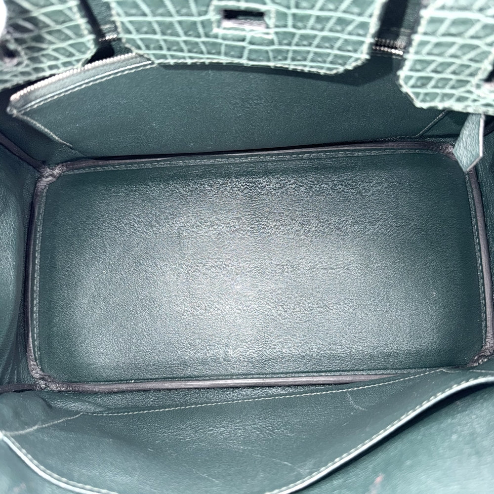 HERMES エルメス ハンドバッグ バーキン30 内縫い マット Z刻印 ポロサスマット ダークグリーン シルバー金具 レディース 2021年【中古品】