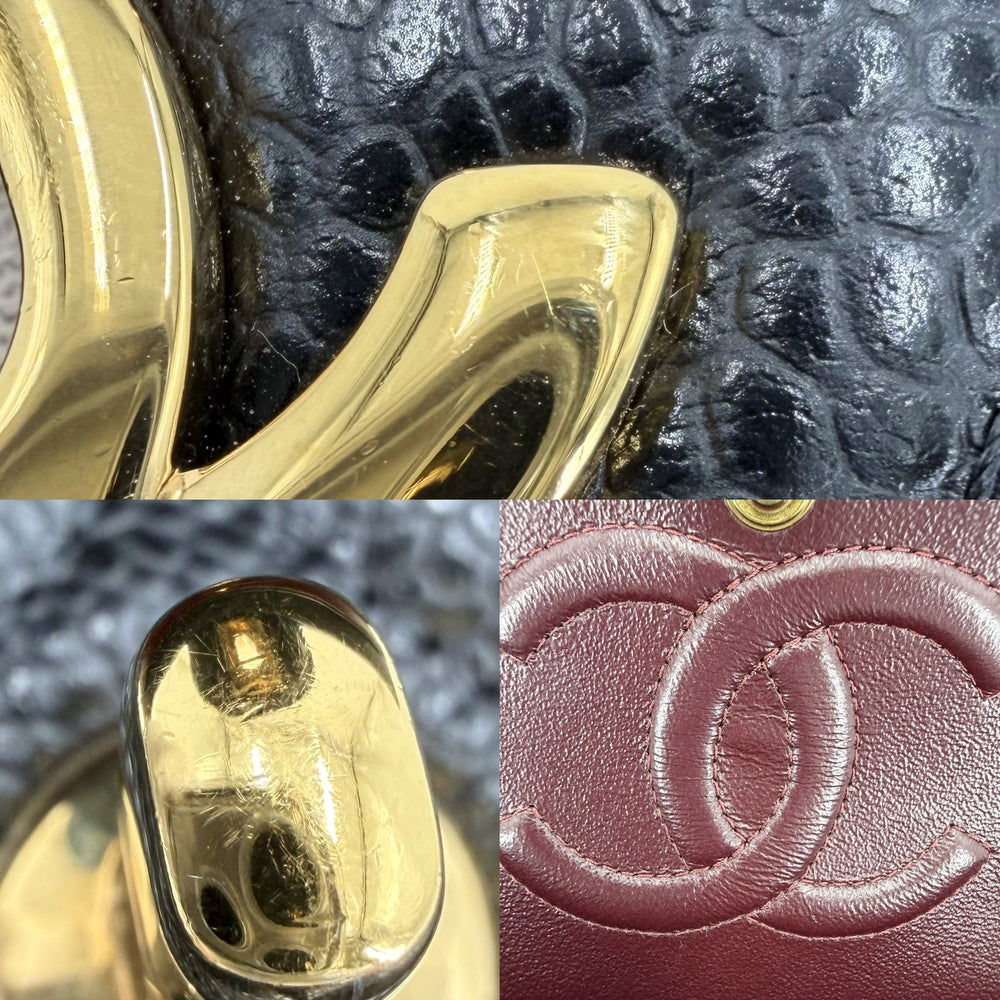 CHANEL シャネル ショルダーバッグ マトラッセ25 ダブルチェーン ココマーク ダブルフラップ キャビアスキン ブラック 黒 ゴールド金具 レディース【中古品】