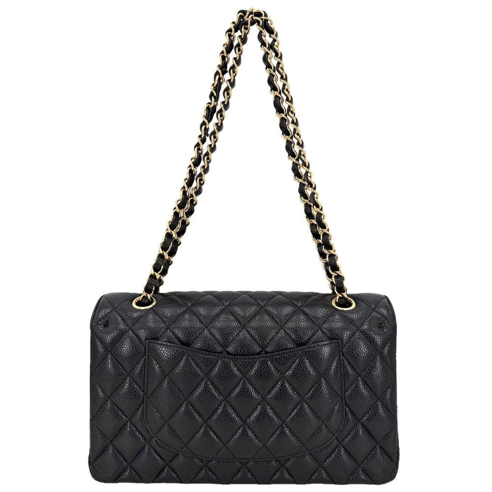 CHANEL シャネル ショルダーバッグ マトラッセ25 ダブルチェーン ココマーク ダブルフラップ キャビアスキン ブラック 黒 ゴールド金具 レディース【中古品】