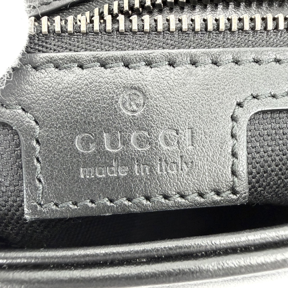 GUCCI グッチ ショルダーバッグ GGマーモント キルティング 443497 レザー ブラック 黒 ブラック×シルバー金具 レディース【中古品】