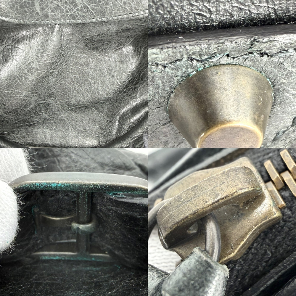 BALENCIAGA バレンシアガ 2WAY ザファースト ハンドバッグ ショルダーバッグ 103208 レザー ブラック 黒 アンティークゴールド金具 レディース【中古品】