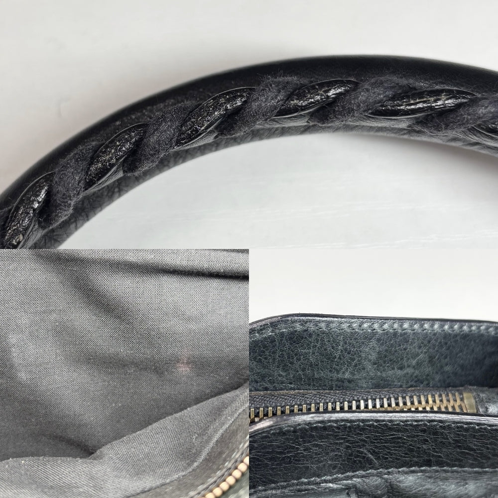 BALENCIAGA バレンシアガ 2WAY ザファースト ハンドバッグ ショルダーバッグ 103208 レザー ブラック 黒 アンティークゴールド金具 レディース【中古品】