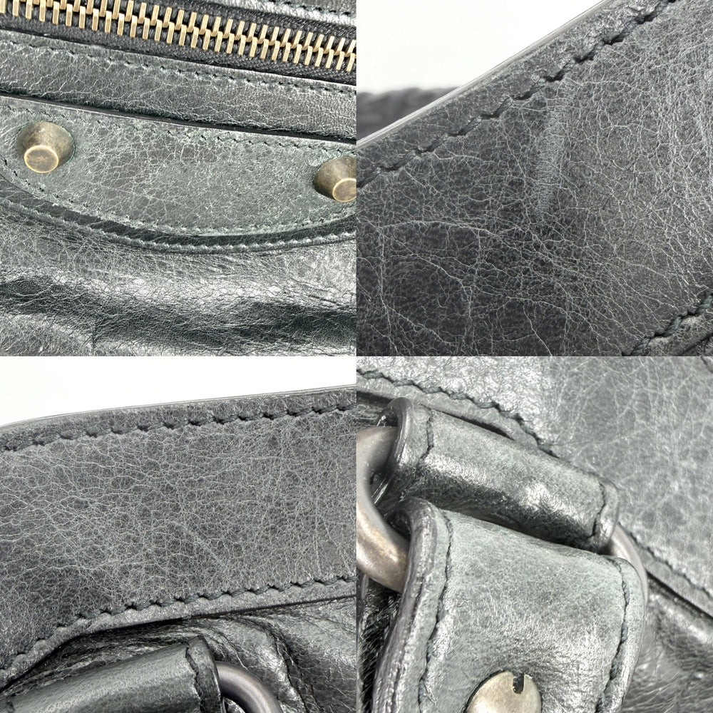 BALENCIAGA バレンシアガ 2WAY ザファースト ハンドバッグ ショルダーバッグ 103208 レザー ブラック 黒 アンティークゴールド金具 レディース【中古品】