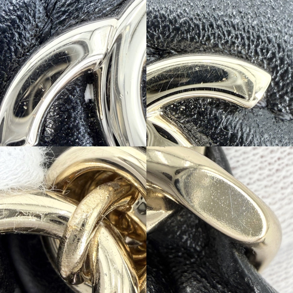 CHANEL シャネル ハンドバッグ マトラッセ ミニバッグ ポーチ ココマーク ラムスキン ブラック 黒 ゴールド金具 レディース【中古品】