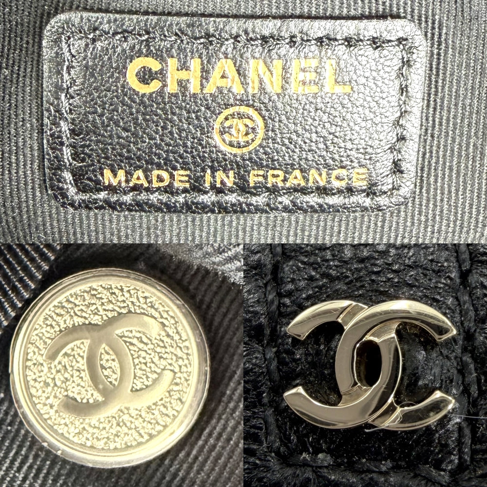 CHANEL シャネル ハンドバッグ マトラッセ ミニバッグ ポーチ ココマーク ラムスキン ブラック 黒 ゴールド金具 レディース【中古品】