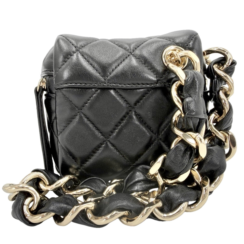 CHANEL シャネル ハンドバッグ マトラッセ ミニバッグ ポーチ ココマーク ラムスキン ブラック 黒 ゴールド金具 レディース【中古品】