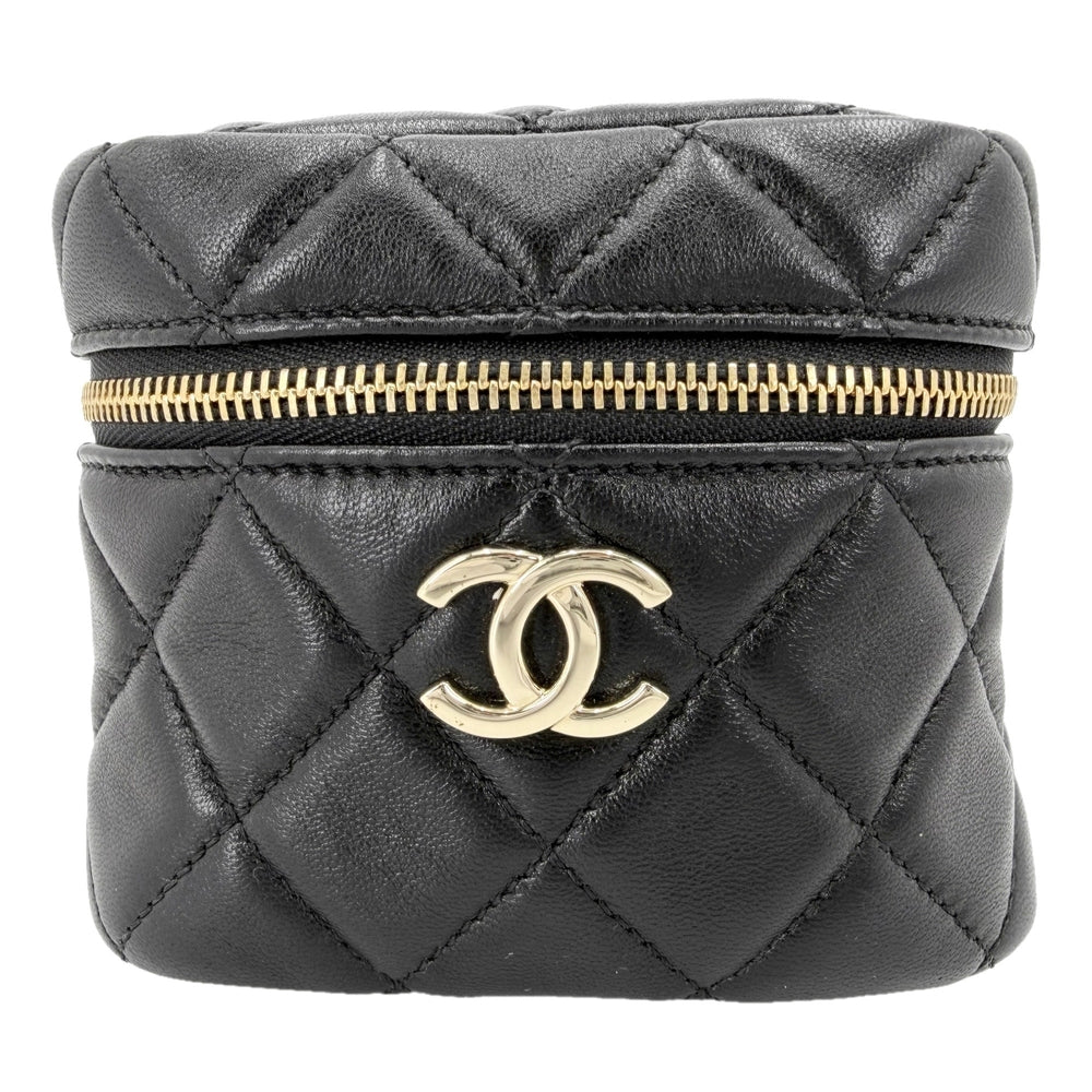 CHANEL シャネル ハンドバッグ マトラッセ ミニバッグ ポーチ ココマーク ラムスキン ブラック 黒 ゴールド金具 レディース【中古品】