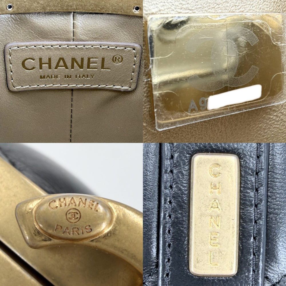 CHANEL シャネル ショルダーバッグ ミニバッグ マトラッセ チェーンショルダー Matelasse ココマーク ラムスキン ブラック 黒 ゴールド金具 レディース【中古品】