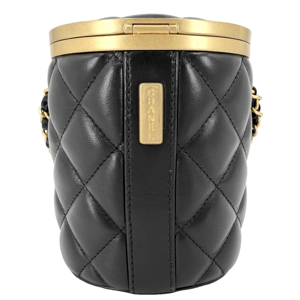 CHANEL シャネル ショルダーバッグ ミニバッグ マトラッセ チェーンショルダー Matelasse ココマーク ラムスキン ブラック 黒 ゴールド金具 レディース【中古品】
