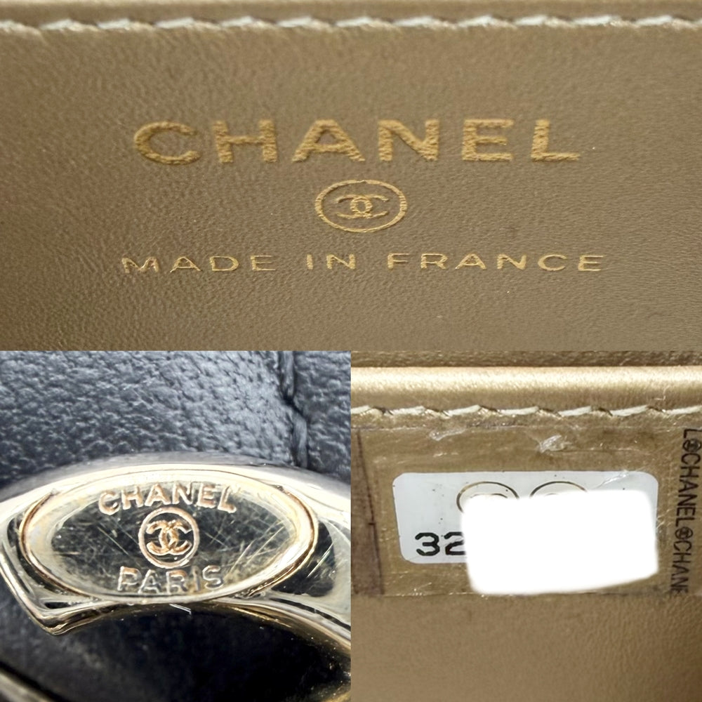 CHANEL シャネル ショルダーバッグ マトラッセ ココマーク ミニバッグ ラムスキン ブラック 黒 ゴールド金具 レディース【中古品】