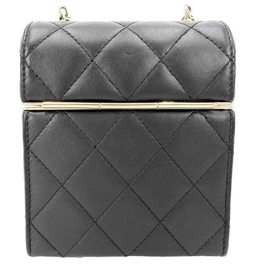 CHANEL シャネル ショルダーバッグ マトラッセ ココマーク ミニバッグ ラムスキン ブラック 黒 ゴールド金具 レディース【中古品】