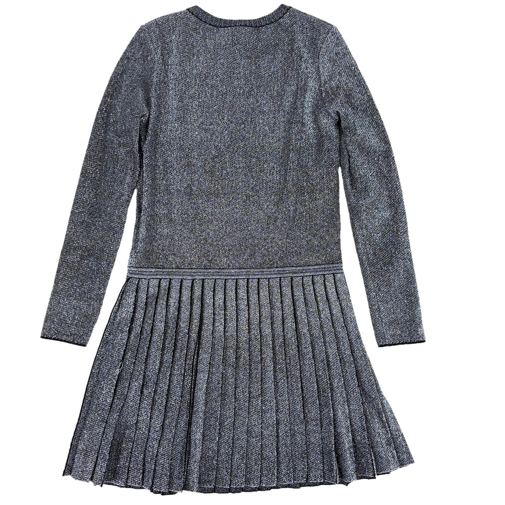 CHANEL シャネル ワンピース ラメニット プリーツ アパレル 服 長袖 36 メタリックシルバー 秋 冬 レーヨン ポリエステル 金属化ポリエステル ナイロン レディース【中古品】