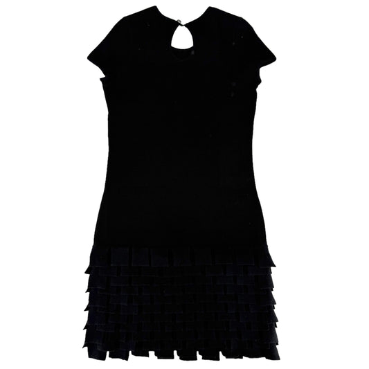 CHANEL シャネル ワンピース フリル フレンチスリーブワンピース アパレル 服 36 ブラック 黒 春 夏 レディース【中古品】