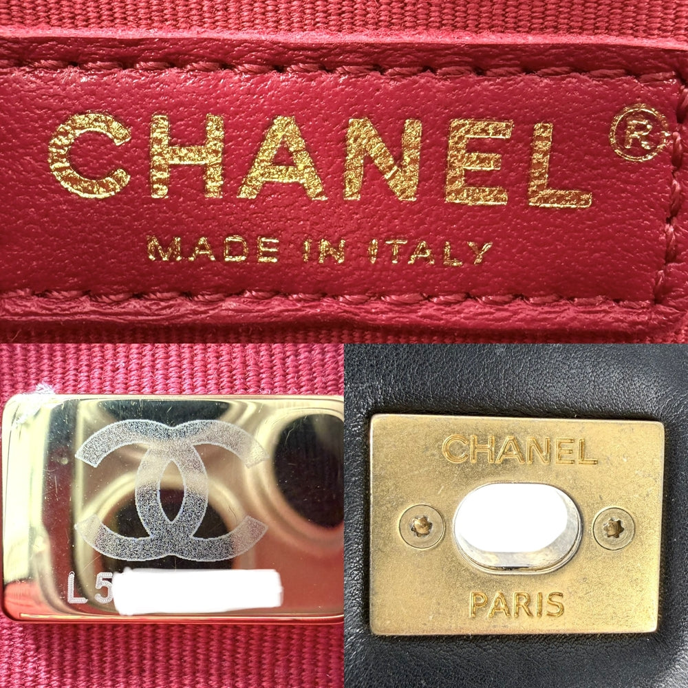 CHANEL シャネル 2WAY マトラッセ ハンドバッグ チェーンショルダーバッグ ココマーク ラムスキン ブラック 黒 ゴールド金具 レディース【中古品】