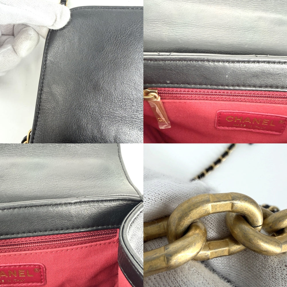 CHANEL シャネル 2WAY マトラッセ ハンドバッグ チェーンショルダーバッグ ココマーク ラムスキン ブラック 黒 ゴールド金具 レディース【中古品】