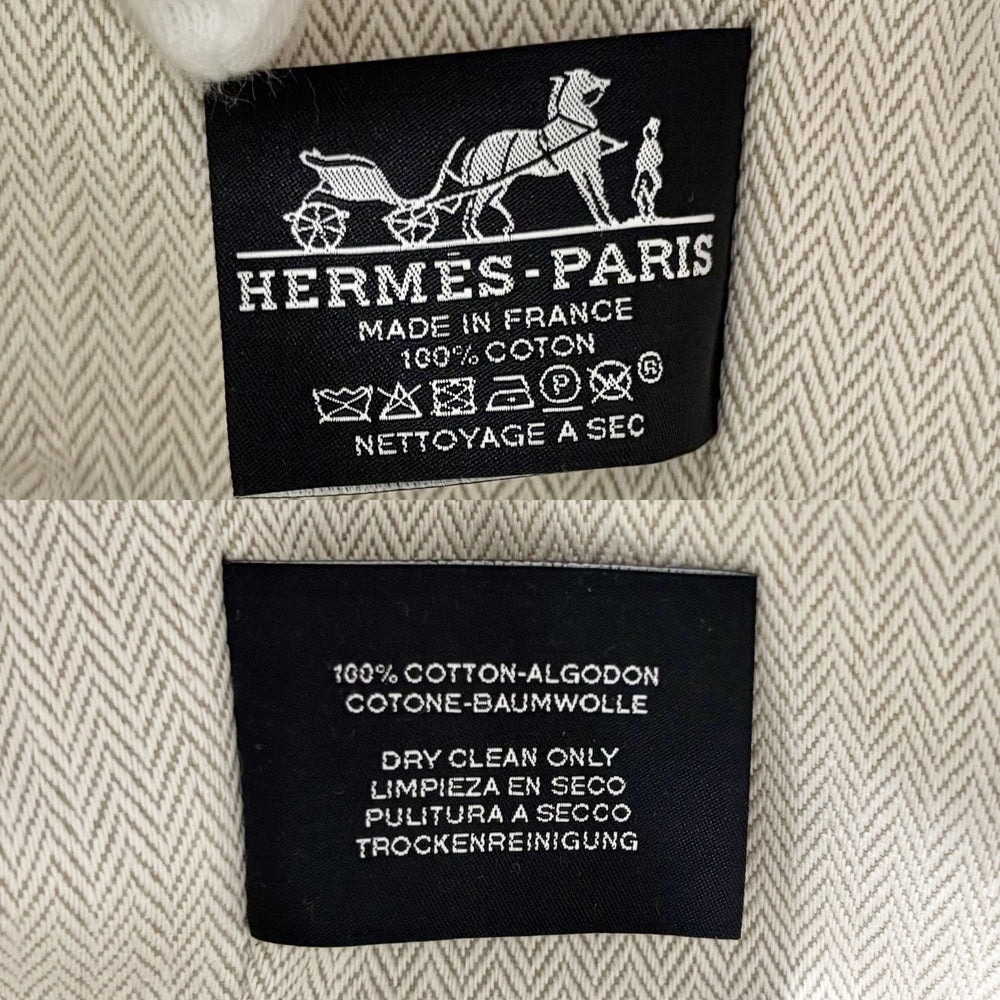HERMES エルメス ハンドバッグ ブリッドアブラックPM ポーチ トワルアッシュ ベージュ ホワイト 白 シルバー金具 レディース【中古品】