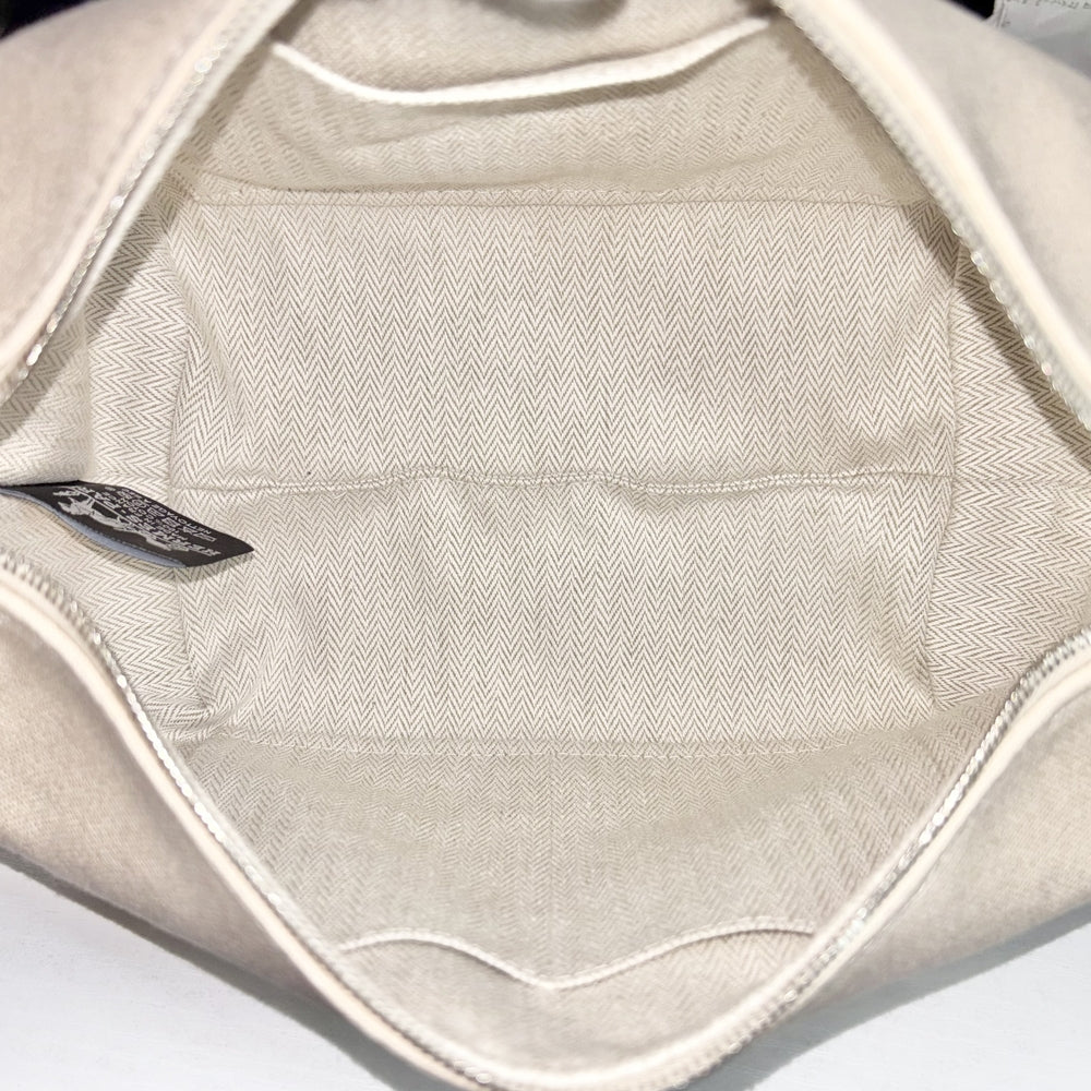 HERMES エルメス ハンドバッグ ブリッドアブラックPM ポーチ トワルアッシュ ベージュ ホワイト 白 シルバー金具 レディース【中古品】