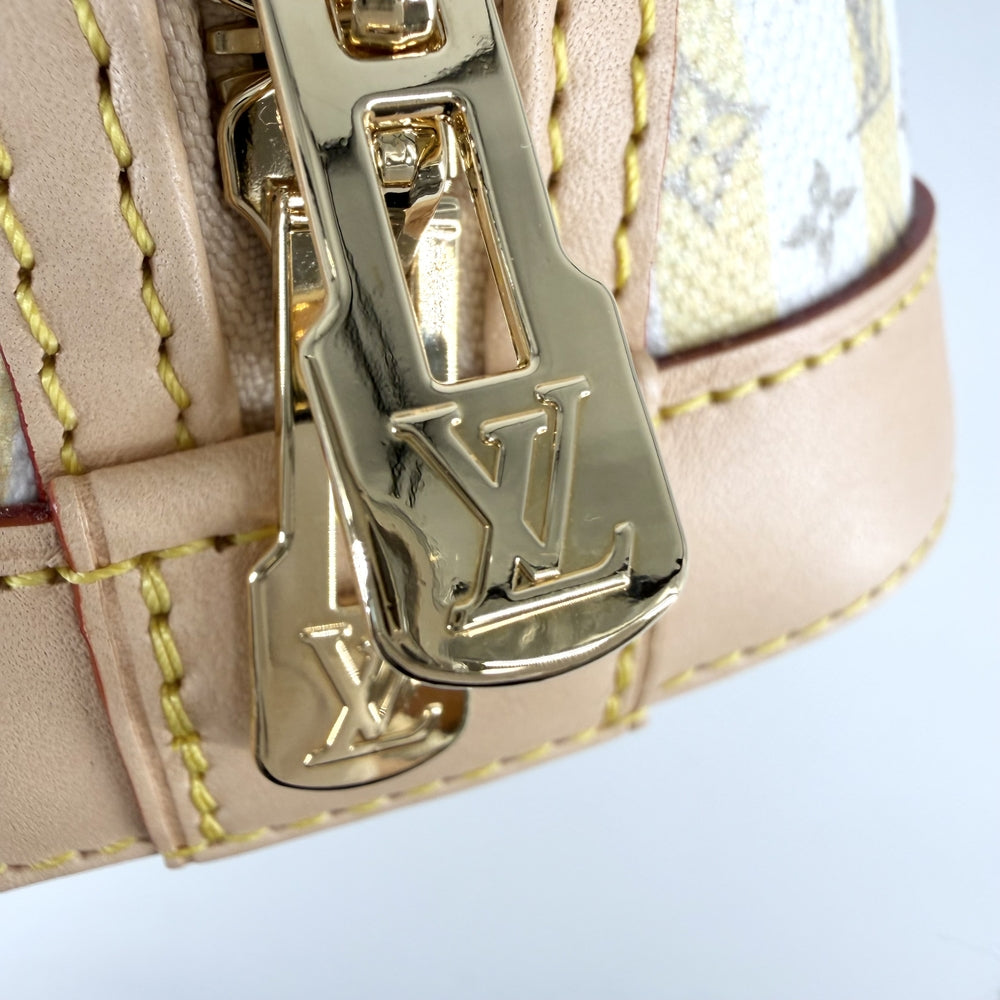 LOUIS VUITTON ルイヴィトン 2WAY LV リゾート アルマBB ショルダーバッグ ハンドバッグ ミニ モノグラム ベージュ M28672 バナナ ゴールド金具 レディース【中古品】