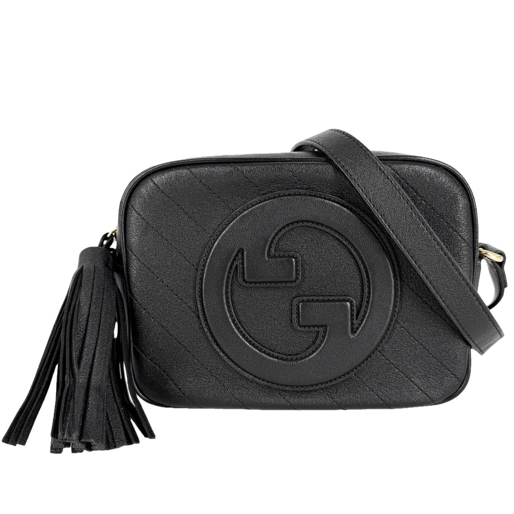 GUCCI グッチ ショルダーバッグ ブロンディ インターロッキングG 742360 レザー ブラック 黒 ゴールド金具 レディース【中古品】