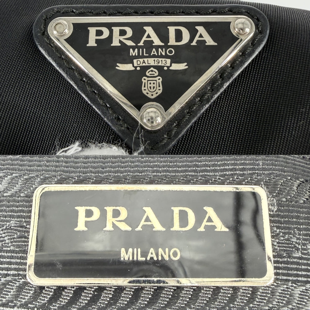 PRADA プラダ リュック トライアングルロゴ バックパック ナイロン ブラック 黒 シルバー金具 レディース【中古品】