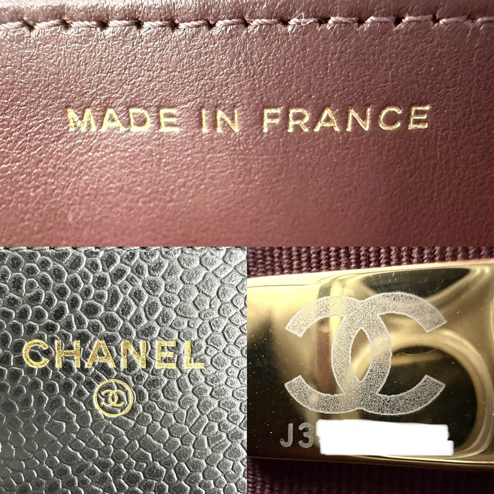CHANEL シャネル チェーンウォレット マトラッセ ショルダーバッグ ココマーク 財布 キャビアスキン ブラック 黒 ゴールド金具 レディース【中古品】