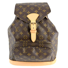 LOUIS VUITTON ルイヴィトン リュック モンスリGM バックパック M51135 モノグラムキャンバス ブラウン 茶 ゴールド金具 レディース【中古品】