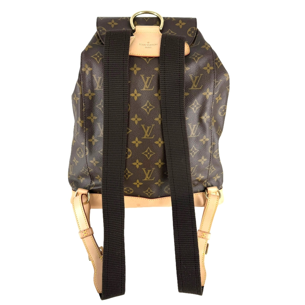 LOUIS VUITTON ルイヴィトン リュック モンスリGM バックパック M51135 モノグラムキャンバス ブラウン 茶 ゴールド金具 レディース【中古品】
