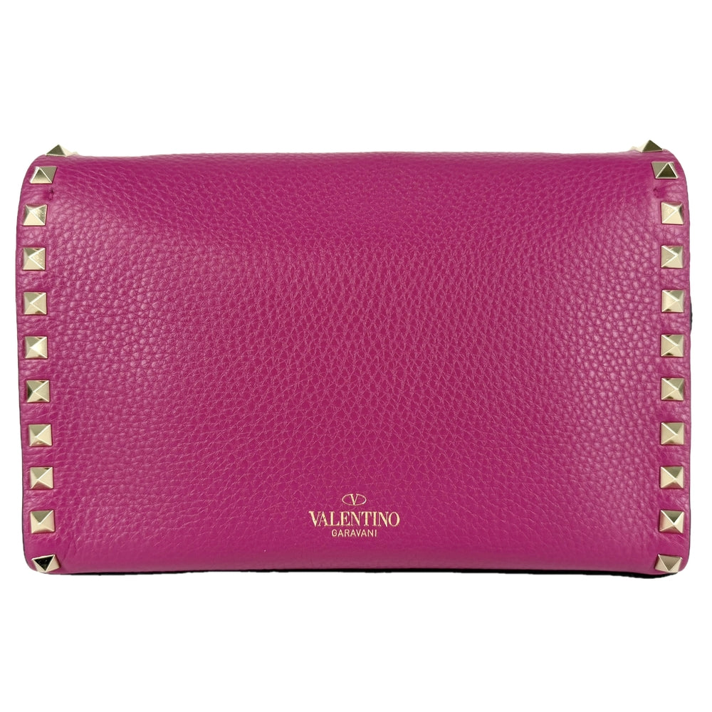 Valentino Garavani ヴァレンティノ・ガラヴァーニ ショルダーバッグ ロックスタッズ 1W2B0181VSF レザー ピンク系 ゴールド金具 レディース【中古品】