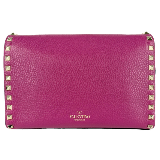Valentino Garavani ヴァレンティノ・ガラヴァーニ ショルダーバッグ ロックスタッズ 1W2B0181VSF レザー ピンク系 ゴールド金具 レディース【中古品】