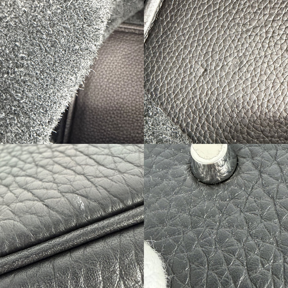 HERMES エルメス ハンドバッグ ピコタンロックMM W刻印 レザー ブラック 黒 シルバー金具 レディース 2024年【中古品】