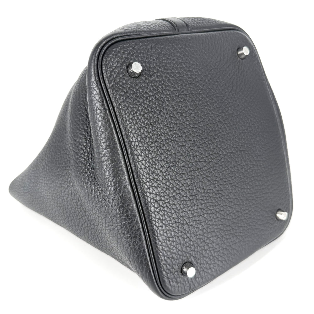 HERMES エルメス ハンドバッグ ピコタンロックMM W刻印 レザー ブラック 黒 シルバー金具 レディース 2024年【中古品】