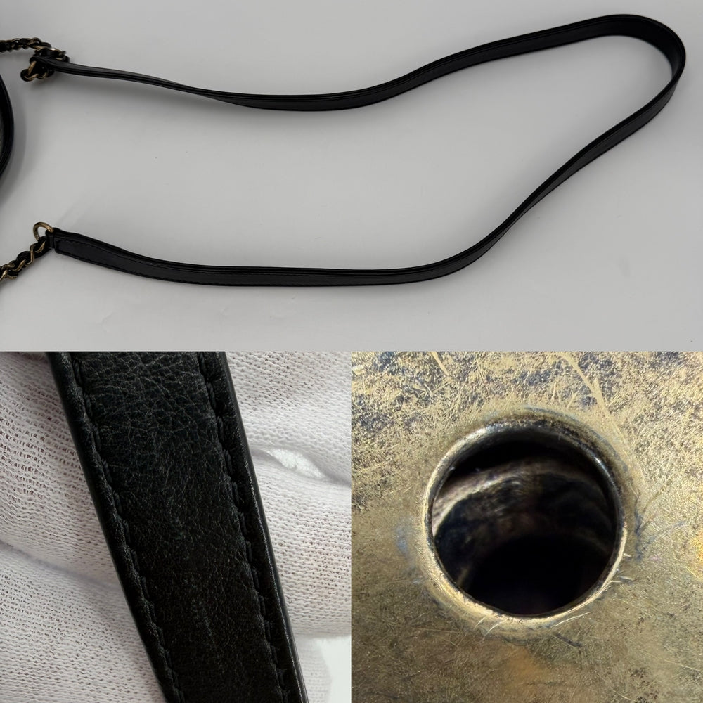 CHANEL シャネル 2WAY ココマーク ショルダーバッグ ハンドバッグ 秋 冬 レザー ブラック 黒 アンティークゴールド金具 レディース【中古品】