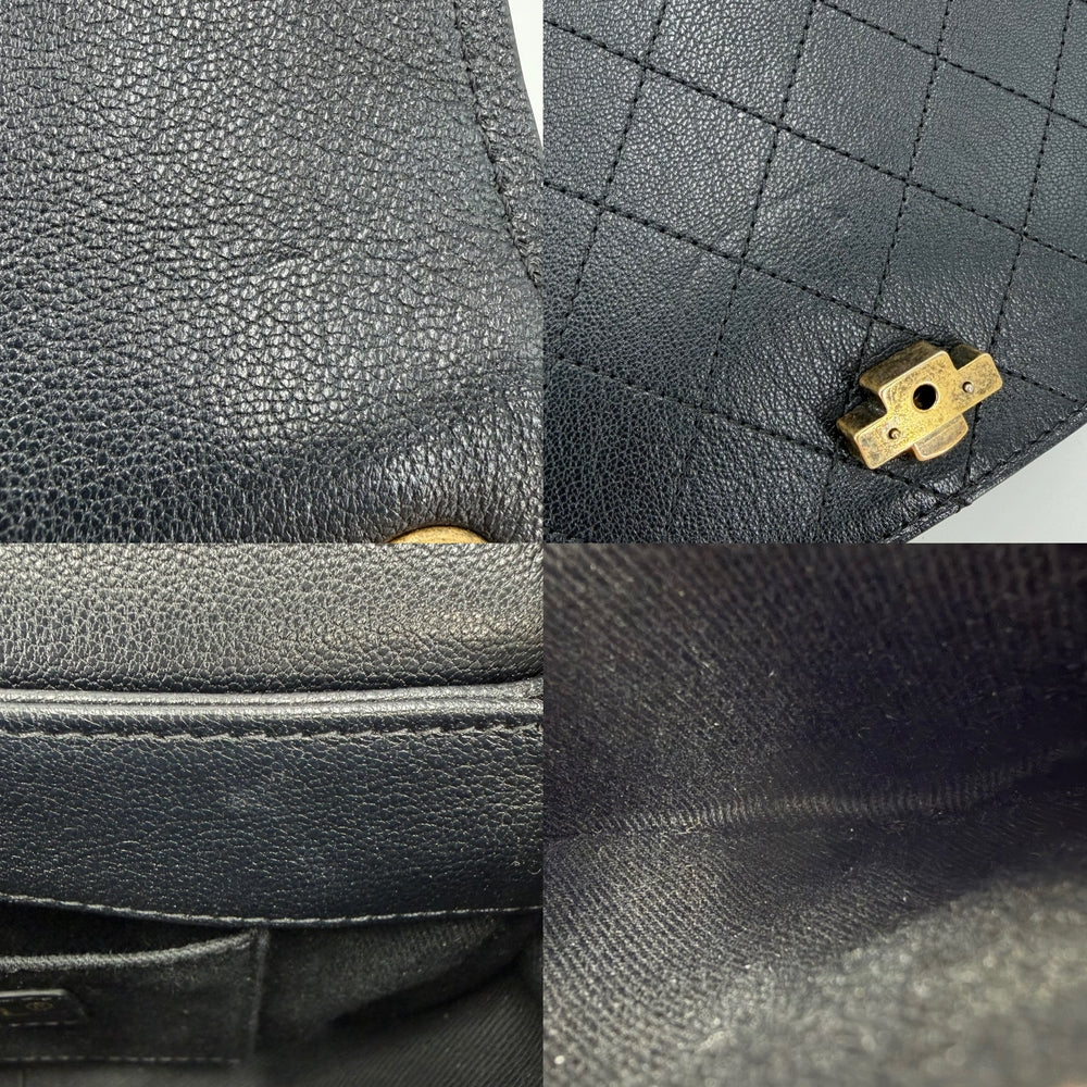 CHANEL シャネル 2WAY ココマーク ショルダーバッグ ハンドバッグ 秋 冬 レザー ブラック 黒 アンティークゴールド金具 レディース【中古品】