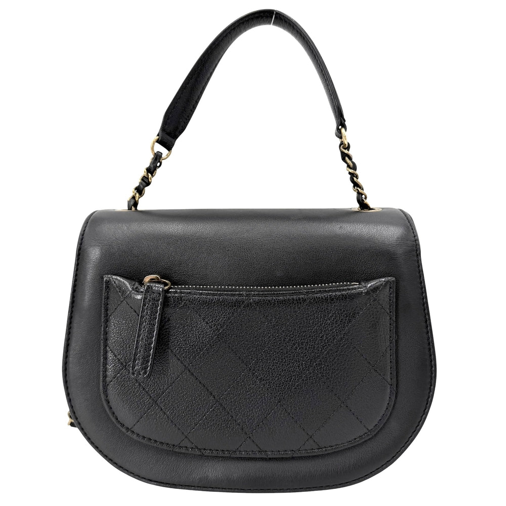 CHANEL シャネル 2WAY ココマーク ショルダーバッグ ハンドバッグ 秋 冬 レザー ブラック 黒 アンティークゴールド金具 レディース【中古品】