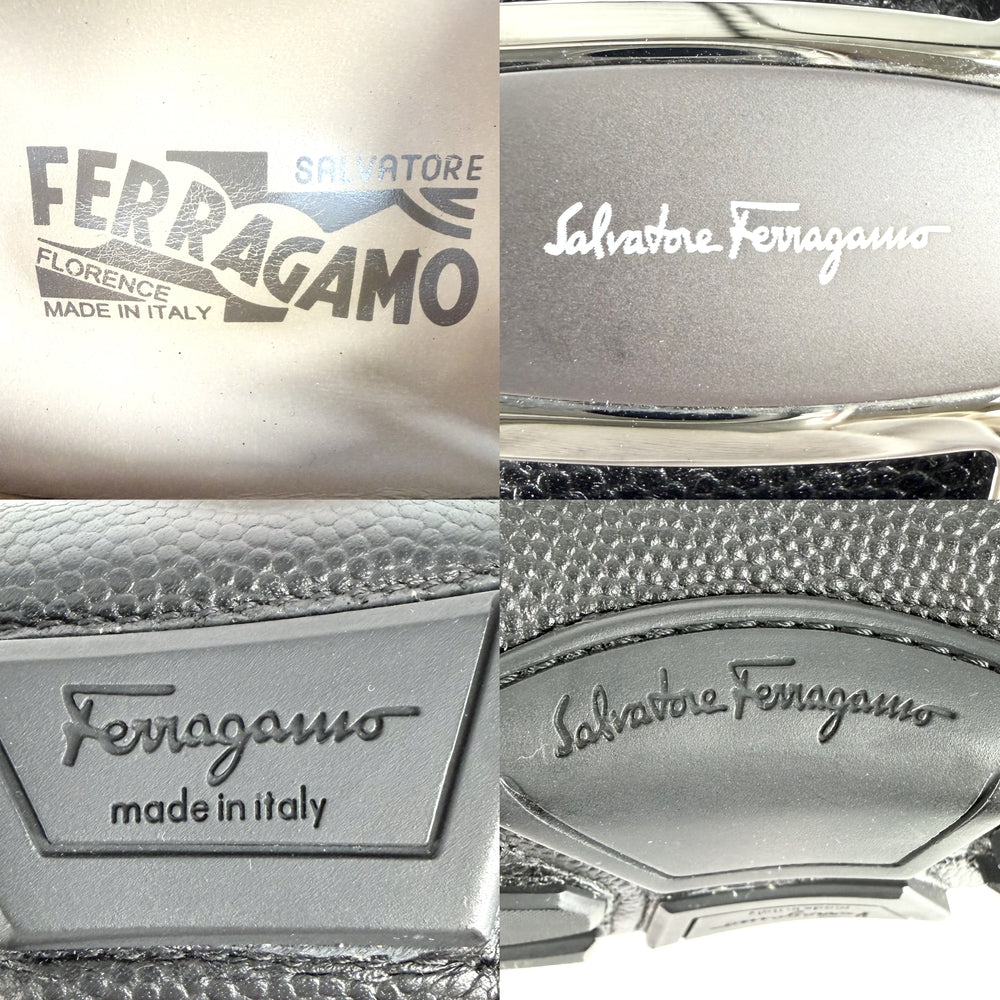 Salvatore Ferragamo サルヴァトーレフェラガモ ローファー ドライビングシューズ 靴 6サイズ 約25.5cm レザー ブラック 黒 シルバー金具 レディース【中古品】