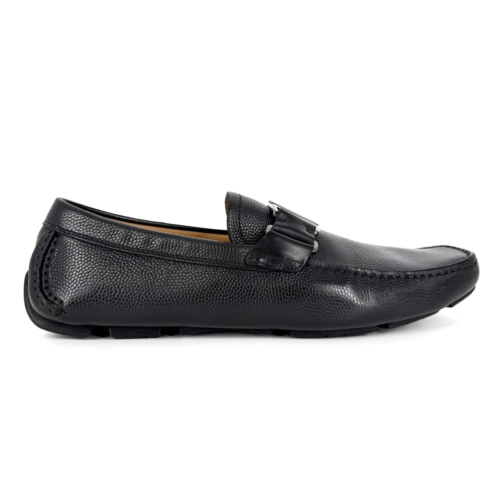 Salvatore Ferragamo サルヴァトーレフェラガモ ローファー ドライビングシューズ 靴 6サイズ 約25.5cm レザー ブラック 黒 シルバー金具 レディース【中古品】