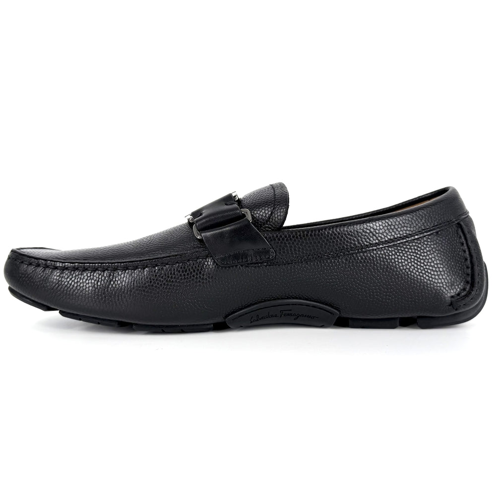 Salvatore Ferragamo サルヴァトーレフェラガモ ローファー ドライビングシューズ 靴 6サイズ 約25.5cm レザー ブラック 黒 シルバー金具 レディース【中古品】