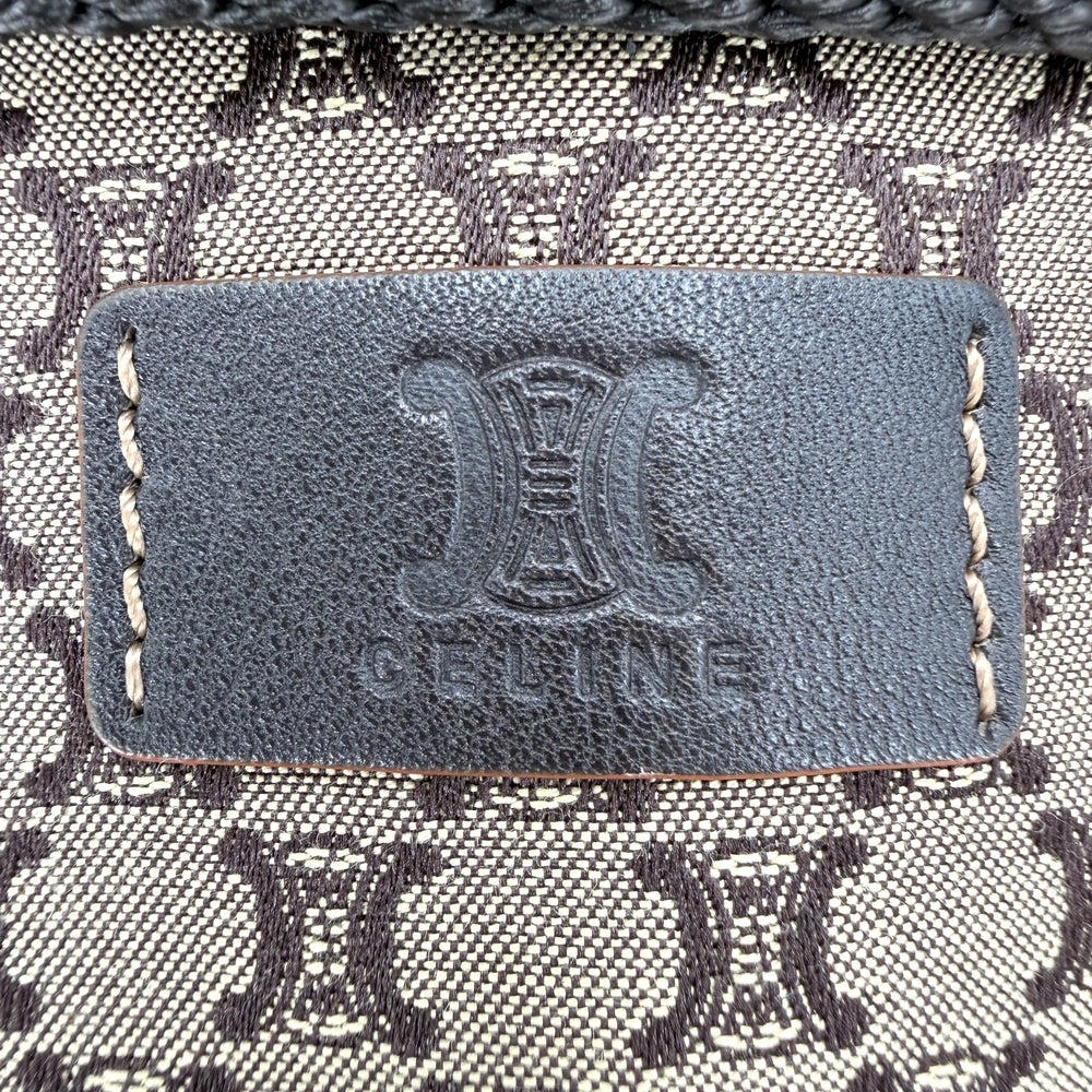 CELINE セリーヌ ボディバッグ マカダム ウエストバッグ ベルトバッグ キャンバス ブラウン 茶 シルバー金具 ユニセックス【中古品】