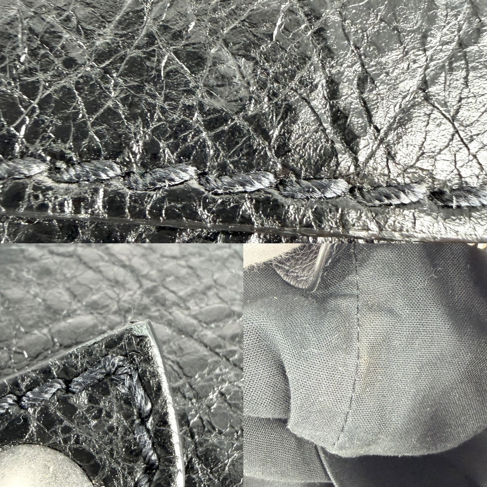 BALENCIAGA バレンシアガ 2WAY クラシックスクエア ハンドバッグ ショルダーバッグ 340679 レザー ブラック 黒 シルバー金具 レディース【中古品】