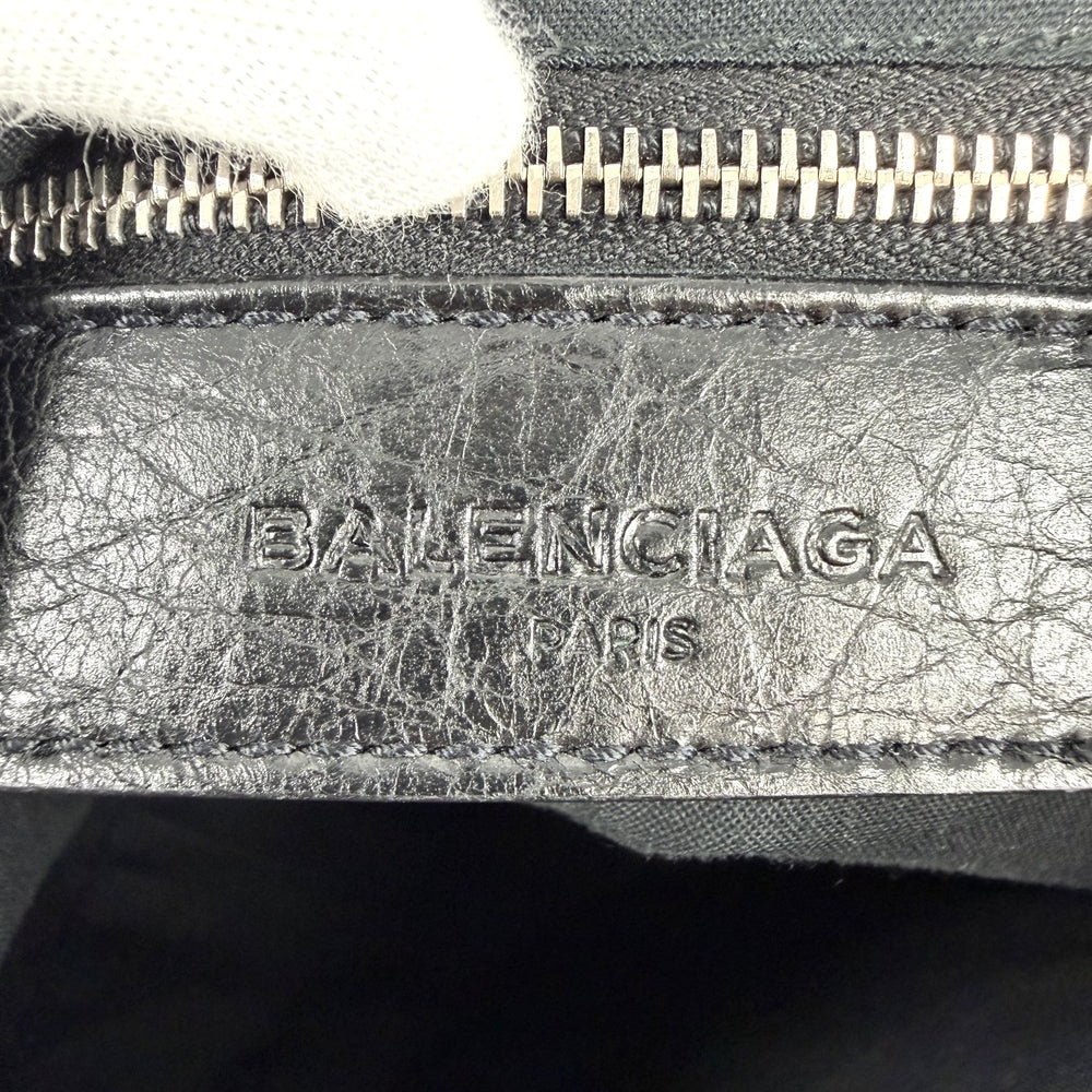 BALENCIAGA バレンシアガ 2WAY クラシックスクエア ハンドバッグ ショルダーバッグ 340679 レザー ブラック 黒 シルバー金具 レディース【中古品】