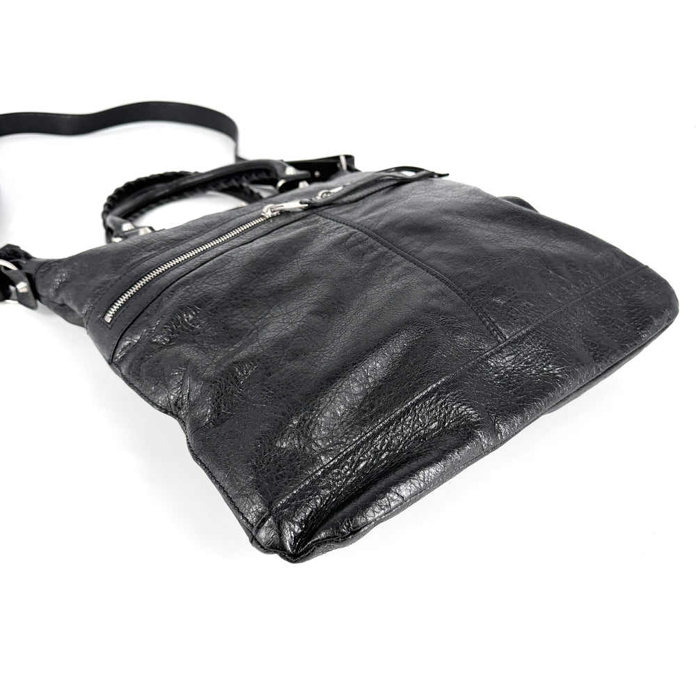 BALENCIAGA バレンシアガ 2WAY クラシックスクエア ハンドバッグ ショルダーバッグ 340679 レザー ブラック 黒 シルバー金具 レディース【中古品】